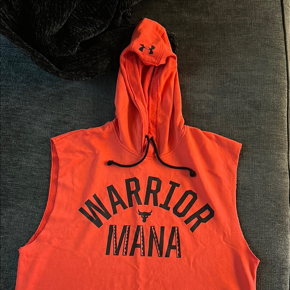 Under Armour Project Rock Red Sleeveless Hoodie
